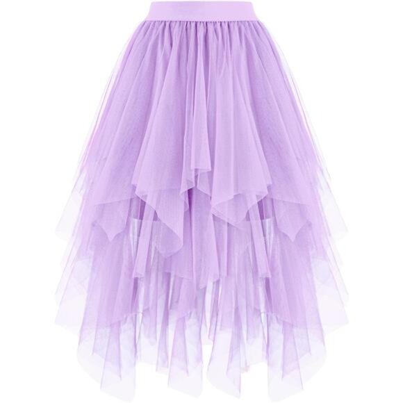 Women's Tulle Skirts High Low Lavender - Picture 1 of 4